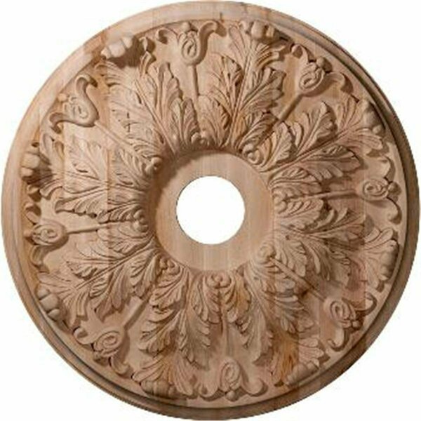 Dwellingdesigns 24 in. OD x 2.25 in. P Carved Florentine Ceiling Medallion, Maple DW287555